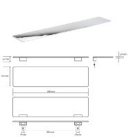 BEMETA ORGANIC Polička kovová  600x22x110 mm, nerez, barva stříbrná   157102381