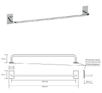 BEMETA EASY Držák ručníků, 645x72x74 mm, nerez, barva stříbrná, lesk   163104041