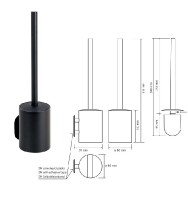 BEMETA EASY WC štětka, 80x355x97 mm, nerez, barva černá    163113060