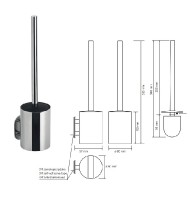 BEMETA EASY WC štětka, 80x355x97 mm, nerez, barva stříbrná, lesk   163113061