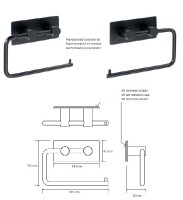 BEMETA EASY Držák toaletního papíru, 145x100x42 mm, nerez, barva černá    163112220