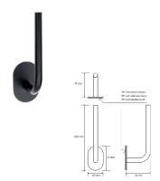 BEMETA EASY Držák toaletního papíru rezervní, 45x180x74 mm, nerez, barva černá  163112030