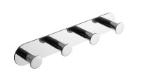 BEMETA EASY Věšák se 4 háčky, 255x45x31 mm, nerez, barva stříbrná, lesk 163106391