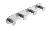 BEMETA EASY Věšák se 4 háčky, 255x45x31 mm, nerez, barva stříbrná, mat 163106395
