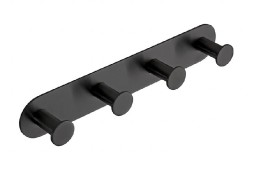 BEMETA EASY Věšák se 4 háčky, 255x45x31 mm, nerez, barva černá  163106390