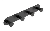 BEMETA EASY Věšák se 4 háčky, 255x45x31 mm, nerez, barva černá  163106390