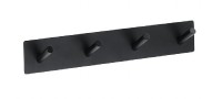 BEMETA EASY Věšák se 4 háčky, 255x45x38 mm, nerez, barva černá 163106290