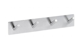 BEMETA EASY Věšák se 4 háčky, 255x45x38 mm, nerez, barva stříbrná, mat 163106295