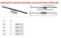 ACO odtokový žlab ShowerDrain S+Black 1200 s roštem design Stripes, černá   9010.51.44
