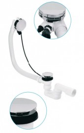 PLB - automatická vanová výpust s napouštěním, SLIM, sifon 40/50, 610 mm, černá   EVNB150