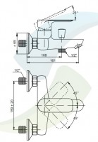 STENO RIO baterie vanová nástěnná, rozteč 150 mm, bez příslušenství, chrom   RIO 4144CH
