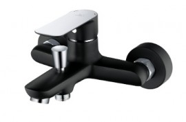 STENO RIO baterie vanová nástěnná, rozteč 150 mm, bez příslušenství, černá/chrom   RIO 4144C