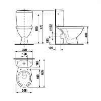 Akce - WC kombi JIKA Euroline odpad rovný + sedátko ZETA bílé (termoplast)  6027.2.000.7