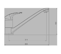 NOVASERVIS METALIA ECO+ baterie dřezová stojánková, ramínko 210 mm, chrom   57091,0E