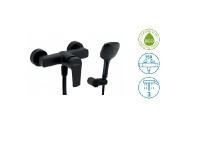 NOVASERVIS METALIA 58 ECO baterie sprchová nástěnná, s příslušenstvím, spodní vývod, černá   58061,5
