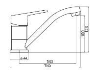 NOVASERVIS TITANIA Iris New baterie dřezová stojánková, ramínko 150 mm, chrom   94496,0