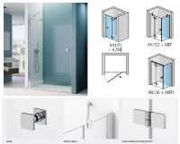 RONAL ANNEA AN13 jednokřídlé dveře+pevná stěna 750-1200 mm,panty vpravo,aluchrom,čiré AN13DSM15007