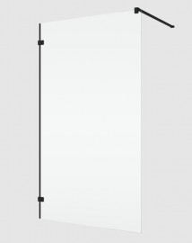 RONAL ANNEA ANTW1 boční stěna v 90° 300-1200mm,L-kování,stabilizační vzpěra,černá,čiré  ANTW1SM10607