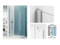 RONAL ANNEA ANT boční stěna v 90° 300-1200 mm, rohová vzpěra, aluchrom, čiré   ANTSM15007