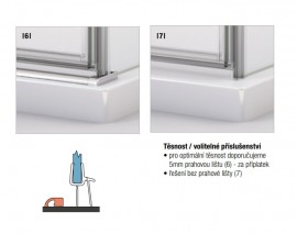RONAL ANNEA příslušenství - prahová lišta 1000 mm, výška 5 mm, aluchrom   S.ANE.50