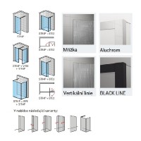 RONAL WALK-IN EASY STR4P Linie pevná stěna samostatná 1400mm, aluchrom,linie STR4P1405067