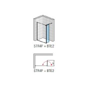 RONAL BTE2 krátká otočná stěna v 90° pro STR4P š.420mm, černá,sklo čiré BTE204200607
