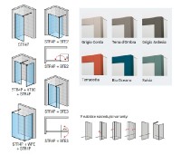 RONAL BTE3 krátká otočná stěna ve 180° pro STR4P š.406mm, GrigioCorda,čiré   BTE304206007