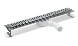 PLB - odtokový žlab nerezový univerzální s roštem, design 2, 750 mm, nerez   SZU2750