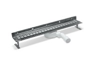 PLB - odtokový žlab nerezový, ke stěně, s roštem, design 2, 650 mm, nerez   SZZ2650