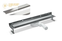 PLB - odtokový žlab nerezový, ke stěně, s roštem, design 4, 950 mm,  nerez   SZZ4950