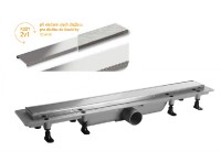 PLB - Odtokový žlab plastový kombi s roštem, DESIGN 4, ke stěně, 850 mm, nerez   SZH4850