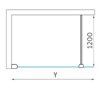 ROLTECHNIK EQUI sprchová zástěna Walk In EITWF 1200x2000 mm černá, čiré sklo   EI TWF 12020 NPE