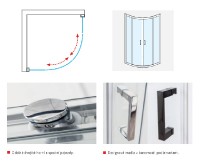 ROLTECHNIK Lega Line sprchový kout čtvrtkruhový LLR2 800 výplň transparent,černá   555-8000000-05-02