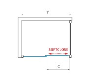 ROLTECHNIK MELINA sprchová zástěna 1800mm, posuvné dveře levé, černá, čiré sklo   MI DWL 180205 NPE