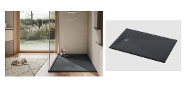 RONAL AIR W37A sprchová vanička, obdélníková 900 x 700 mm, litý mramor,  antracit   W37AS09007017