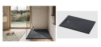 RONAL AIR W37A sprchová vanička, obdélníková 900 x 700 mm, litý mramor,  antracit   W37AS09007017