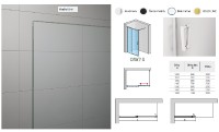 RONAL CADURA CAW2 pevná stěna samostatná Walk-in+posuvný díl 1401-1600 zlatá,čiré  CAW2GSM21207