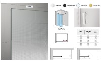 RONAL CADURA CAW2 pevná stěna samostatná Walk-in+posuvný díl 1401-1600 zlatá,Shade  CAW2DSM21268
