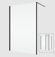 RONAL DIVERA D22WI1H WALK-IN stěna, vodorovná vzpěra,š. 900, černá, bílé linky   D22WI1H0900688