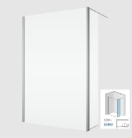 RONAL DIVERA D22BTK2 otočná stěna ve 90°, šířka 200-600, aluchrom, čiré   D22BTK2SM15007
