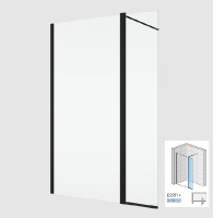 RONAL DIVERA D22BTK3 otočná stěna ve 180°, šířka 200-600, černá, čiré   D22BTK3SM10607