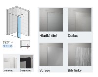 RONAL DIVERA D22BTK3 otočná stěna ve 180°, šířka 200-600, černá, čiré   D22BTK3SM10607