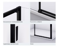 RONAL DIVERA D22S2B 1-dílné posuvné dveře šířka 1200 mm, černá, čiré   D22S2B1200607