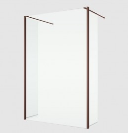 RONAL BTE2 krátká otočná stěna v 90° pro Walk-in š.420mm, bordeaux metal, sklo čiré  BTE204202307