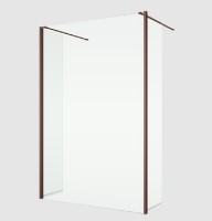 RONAL BTE2 krátká otočná stěna v 90° pro Walk-in š.420mm, bordeaux metal, sklo čiré  BTE204202307