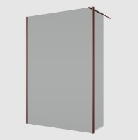 RONAL BTE2 krátká otočná stěna v 90° pro Walk-in š.420mm, bordeaux metal, sklo šedé  BTE204202320