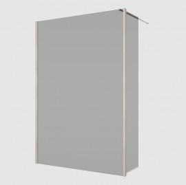 RONAL BTE2 krátká otočná stěna v 90° pro Walk-in š.420mm, bronze brushed, sklo šedé  BTE204202820