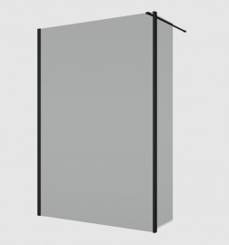 RONAL BTE2 krátká otočná stěna v 90° pro Walk-in š.420mm, černá, sklo šedé  BTE204200620