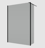 RONAL BTE2 krátká otočná stěna v 90° pro Walk-in š.420mm, černá, sklo šedé  BTE204200620