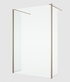 RONAL BTE2 krátká otočná stěna v 90° pro Walk-in š.420mm, champagne metal, sklo čiré  BTE204202207